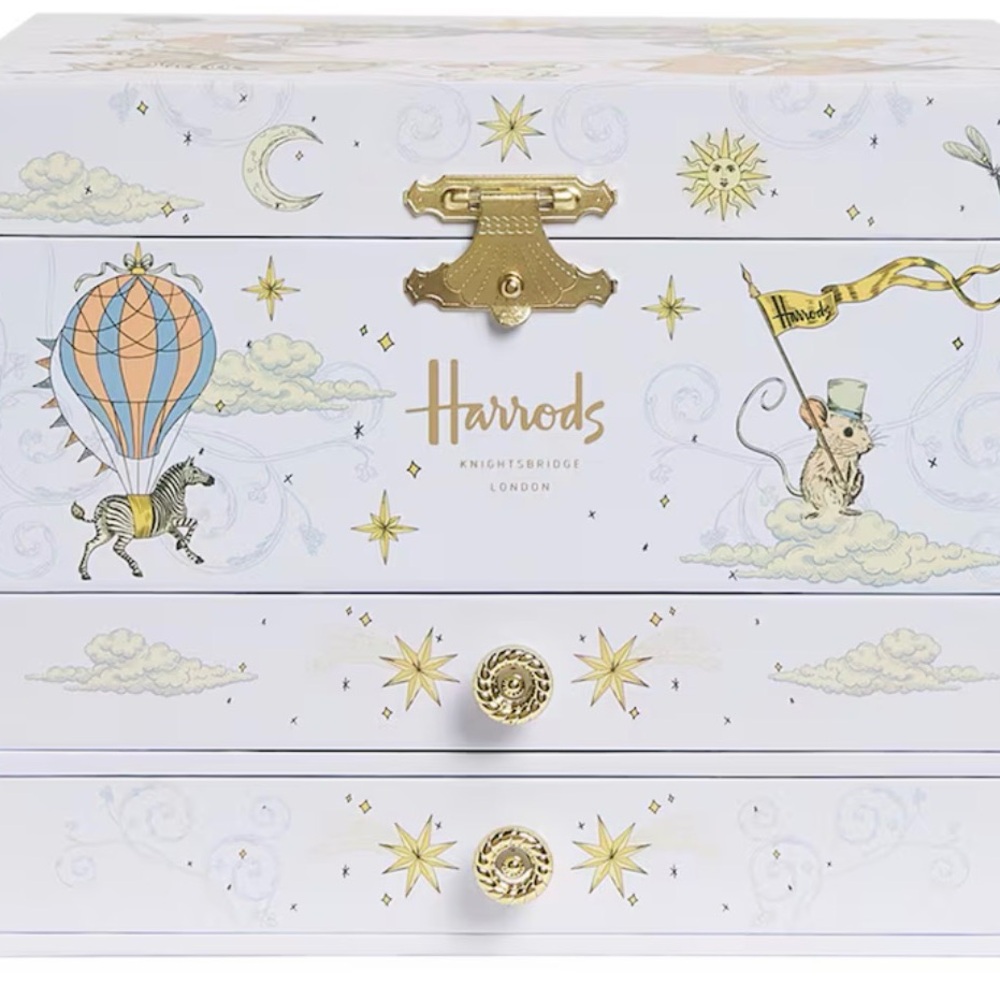Harrods Enchanting White and Gold Jewelry Organizer